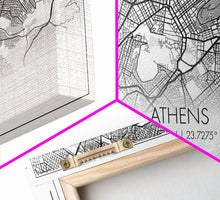 Load image into Gallery viewer, Athens Street Map, Greece Map, Map Print, Modern Art, Wall Art, Canvas Print, Preppy Room Décor, Coffee Bar Décor, Graduation Gifts, Office