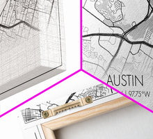 Carregar imagem no visualizador da galeria, Austin Street Map, Texas Map, Map Print, Modern Art, Wall Art, Canvas Print, Teen Girl Room Décor, Gift For Coworker, Bookshelf Décor