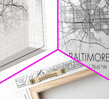 Carregar imagem no visualizador da galeria, Baltimore Street Map, Maryland Map, Map Print, Modern Art, Wall Art, Canvas Print, Home Office Wall Art, Non Binary Gifts, Camper Décor