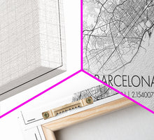 Load image into Gallery viewer, Barcelona Street Map, Spain Map, Map Print, Modern Art, Wall Art, Canvas Print, Gift Idea, Apartment Décor Aesthetic, Travel Wall Hanging