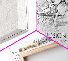 Load image into Gallery viewer, Boston Street Map, Massachusetts Map, Map Print, Modern Art, Wall Art, Canvas Art, Newlywed Gift, Gift For Parents, Farmhouse Wall Décor
