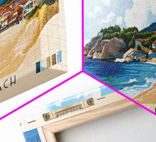 Carregar imagem no visualizador da galeria, Alaçatı 11 Beach, Turkey Panoramic Beach Print, Vacation Gift, Turkey Wall Art, Beach Painting, Beach Decor, Beach Painting