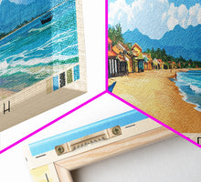 Load image into Gallery viewer, An Bang Beach, Hoi An, Vietnam Panoramic Beach Print, Vacation Gift, Hoi An, Vietnam Wall Art, Framed Canvas Print, Framed Beach Painting