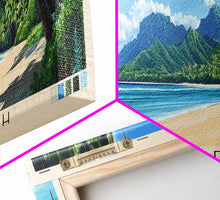 Load image into Gallery viewer, Anaoke Beach, Cook Islands Panoramic Beach Print, Vacation Gift, Cook Islands Wall Art, Beach Painting, Beach Decor, Beach Painting