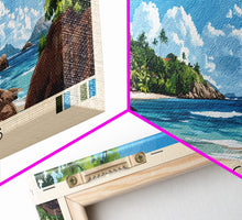 Load image into Gallery viewer, Anse Cocos, Seychelles Panoramic Beach Print, Vacation Gift, Seychelles Wall Art, Beach Painting, Beach Decor, Beach Painting