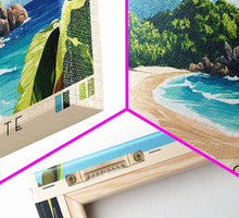 Load image into Gallery viewer, Anse Georgette, Seychelles Panoramic Beach Print, Vacation Gift, Seychelles Wall Art, Framed Canvas Print, Framed Beach Painting