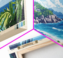 Load image into Gallery viewer, Anse Major, Seychelles Panoramic Beach Print, Vacation Gift, Seychelles Wall Art, Beach Painting, Beach Decor, Beach Painting