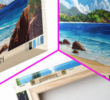 Load image into Gallery viewer, Anse Marron, Seychelles Panoramic Print, Vacation Gift, Seychelles Wall Art, Beach Painting, Beach Decor, Large Wall Art, Wood Frame Art