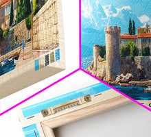 Load image into Gallery viewer, Antibes, France Panoramic Beach Print, Vacation Gift, France Wall Art, Beach Painting, Beach Decor, Beach Painting