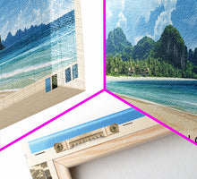 Load image into Gallery viewer, Ao Khanom, Thailand Panoramic Beach Print, Vacation Gift, Thailand Wall Art, Framed Canvas Print, Framed Beach Painting