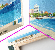 Load image into Gallery viewer, Aruba, autonomous country of the Kingdom of the Netherlands Panoramic Print, Vacation Gift, autonomous country of the Kingdom of the Netherlands Wall Art, Beach Painting, Beach Decor, Large Wall Art, Wood Frame Art
