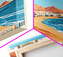 Load image into Gallery viewer, Beaches of Isla de Providencia, Colombia Panoramic Print, Vacation Gift, Colombia Wall Art, Beach Painting, Beach Decor, Large Wall Art, Wood Frame Art