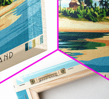 Load image into Gallery viewer, Benguerra Island, Mozambique Panoramic Print, Vacation Gift, Mozambique Wall Art, Beach Painting, Beach Decor, Large Wall Art, Wood Frame Art