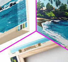 Load image into Gallery viewer, Bentota, Sri Lanka Panoramic Beach Print, Vacation Gift, Sri Lanka Wall Art, Framed Canvas Print, Framed Beach Painting