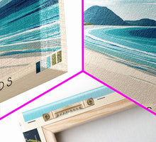 Load image into Gallery viewer, Berneray Sands, Scotland Panoramic Print, Vacation Gift, Scotland Wall Art, Beach Painting, Beach Decor, Large Wall Art, Wood Frame Art