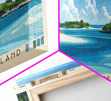 Load image into Gallery viewer, Blue Lagoon Island, Bahamas Panoramic Print, Vacation Gift, Bahamas Wall Art, Beach Painting, Beach Decor, Beach Or Lakehouse Art