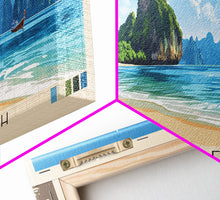 Load image into Gallery viewer, Bottle Beach, Thailand Panoramic Beach Print, Vacation Gift, Thailand Wall Art, Beach Painting, Beach Decor, Beach Painting