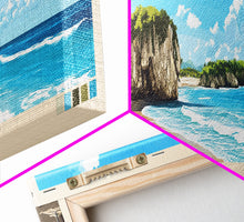 Load image into Gallery viewer, Bottom Bay, Barbados Panoramic Print, Vacation Gift, Barbados Wall Art, Beach Painting, Beach Decor, Large Wall Art, Wood Frame Art