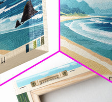 Carregar imagem no visualizador da galeria, Cannon Beach, Oregon Panoramic Beach Print, Vacation Gift, Oregon Wall Art, Beach Painting, Beach Decor, Beach Painting