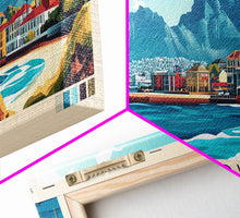 Carregar imagem no visualizador da galeria, Cape Town, South Africa Panoramic Print, Vacation Gift, South Africa Wall Art, Beach Painting, Beach Decor, Large Wall Art, Wood Frame Art