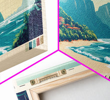 Carregar imagem no visualizador da galeria, Caraíva, Brazil Panoramic Print, Vacation Gift, Brazil Wall Art, Beach Painting, Beach Decor, Large Wall Art, Wood Frame Art