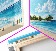 Carregar imagem no visualizador da galeria, Carlisle Beach, Barbados Panoramic Beach Print, Vacation Gift, Barbados Wall Art, Framed Canvas Print, Framed Beach Painting