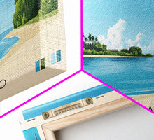 Cargar imagen en el visor de la galería, Cayo Paraiso, Dominican Republic Panoramic Beach Print, Vacation Gift, Dominican Republic Wall Art, Beach Painting, Beach Decor, Beach Painting