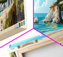 Cargar imagen en el visor de la galería, Chia Beach, Italy Panoramic Beach Print, Vacation Gift, Italy Wall Art, Framed Canvas Print, Framed Beach Painting