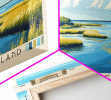 Cargar imagen en el visor de la galería, Chincoteague Island, Virginia Panoramic Beach Print, Vacation Gift, Virginia Wall Art, Framed Canvas Print, Framed Beach Painting