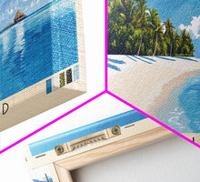 Cargar imagen en el visor de la galería, Cocoa Island, Maldives Panoramic Print, Vacation Gift, Maldives Wall Art, Beach Painting, Beach Decor, Large Wall Art, Wood Frame Art