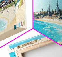 Load image into Gallery viewer, Cottesloe, Australia Panoramic Print, Vacation Gift, Australia Wall Art, Beach Painting, Beach Decor, Large Wall Art, Wood Frame Art