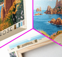 Cargar imagen en el visor de la galería, Côte de Granit Rose, France Panoramic Beach Print, Vacation Gift, France Wall Art, Beach Painting, Beach Decor, Beach Painting