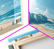 Carregar imagem no visualizador da galeria, D-Day beaches, France Panoramic Beach Print, Vacation Gift, France Wall Art, Framed Canvas Print, Framed Beach Painting