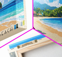 Load image into Gallery viewer, Doctor’s Cave Beach, Jamaica Panoramic Print, Vacation Gift, Jamaica Wall Art, Beach Painting, Beach Decor, Large Wall Art, Wood Frame Art