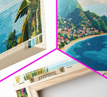 Load image into Gallery viewer, Dominica, Dominica Panoramic Beach Print, Vacation Gift, Dominica Wall Art, Framed Canvas Print, Framed Beach Painting