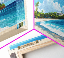 Load image into Gallery viewer, Dover Beach, Barbados Panoramic Print, Vacation Gift, Barbados Wall Art, Beach Painting, Beach Decor, Large Wall Art, Wood Frame Art