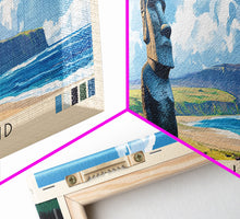 Load image into Gallery viewer, Easter Island, Chile Panoramic Print, Vacation Gift, Chile Wall Art, Beach Painting, Beach Decor, Beach Or Lakehouse Art