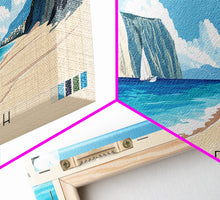 Load image into Gallery viewer, Egremni Beach, Greece Panoramic Beach Print, Vacation Gift, Greece Wall Art, Framed Canvas Print, Framed Beach Painting