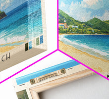 Carregar imagem no visualizador da galeria, Flamenco Beach, Puerto Rico Panoramic Print, Vacation Gift, Puerto Rico Wall Art, Beach Painting, Beach Decor, Large Wall Art, Wood Frame Art