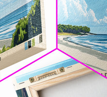 Cargar imagen en el visor de la galería, Hilton Head, South Carolina Panoramic Beach Print, Vacation Gift, South Carolina Wall Art, Framed Canvas Print, Framed Beach Painting