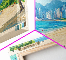 Load image into Gallery viewer, Lido Beach, Hong Kong Panoramic Print, Vacation Gift, Hong Kong Wall Art, Beach Painting, Beach Decor, Beach Or Lakehouse Art