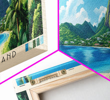 Load image into Gallery viewer, Saint Lucia Island, Saint Lucia Panoramic Print, Vacation Gift, Saint Lucia Wall Art, Beach Painting, Beach Decor, Beach Or Lakehouse Art