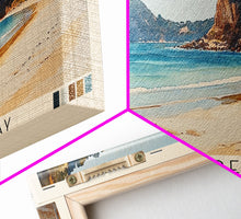 Carregar imagem no visualizador da galeria, Adventure Bay, Australia Watercolor Beach Print, Vacation Gift, Australia Wall Art, Framed Canvas Print, Framed Beach Painting