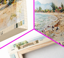 Load image into Gallery viewer, An Bang Beach, Hoi An, Vietnam Watercolor Beach Print, Vacation Gift, Hoi An, Vietnam Wall Art, Framed Canvas Print, Framed Beach Painting