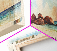 Load image into Gallery viewer, Anse Soleil, Seychelles Watercolor Beach Print, Vacation Gift, Seychelles Wall Art, Framed Canvas Print, Framed Beach Painting