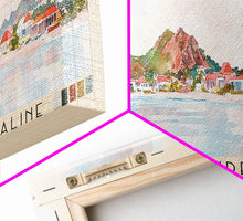 Load image into Gallery viewer, Anse de Grande Saline, St. Barths Watercolor Print, Vacation Gift, St. Barths Wall Art, Beach Painting, Beach Decor, Large Wall Art, Wood Frame Art