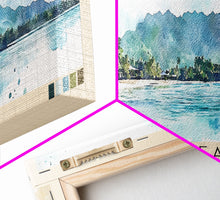 Load image into Gallery viewer, Aroa Beach, Cook Islands Watercolor Print, Vacation Gift, Cook Islands Wall Art, Beach Painting, Beach Decor, Large Wall Art, Wood Frame Art