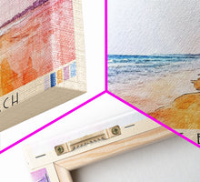 Carregar imagem no visualizador da galeria, Auroville Beach, India Watercolor Beach Print, Vacation Gift, India Wall Art, Framed Canvas Print, Framed Beach Painting