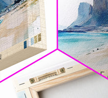 Carregar imagem no visualizador da galeria, Balos Beach, Greece Watercolor Beach Print, Vacation Gift, Greece Wall Art, Framed Canvas Print, Framed Beach Painting