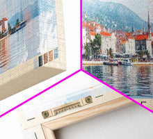 Load image into Gallery viewer, Banje, Croatia Watercolor Print, Vacation Gift, Croatia Wall Art, Beach Painting, Beach Decor, Large Wall Art, Wood Frame Art